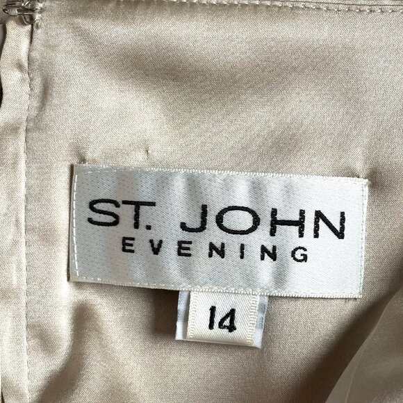 St. John Evening Silk Blend Grey / Silver Camisole Tank Top - Size 14 - Picture 4 of 9